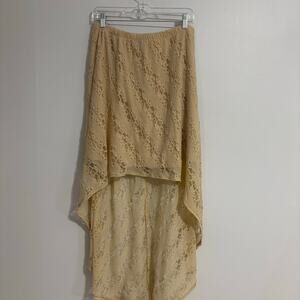 Womens Y2K Boho Lace Angel Large Beige Skirt by American Rag Fairy Cottage